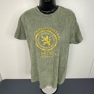 Unbranded T-Shirt Mens M Heidelberg Germany Acid Wash Graphic Tee Green